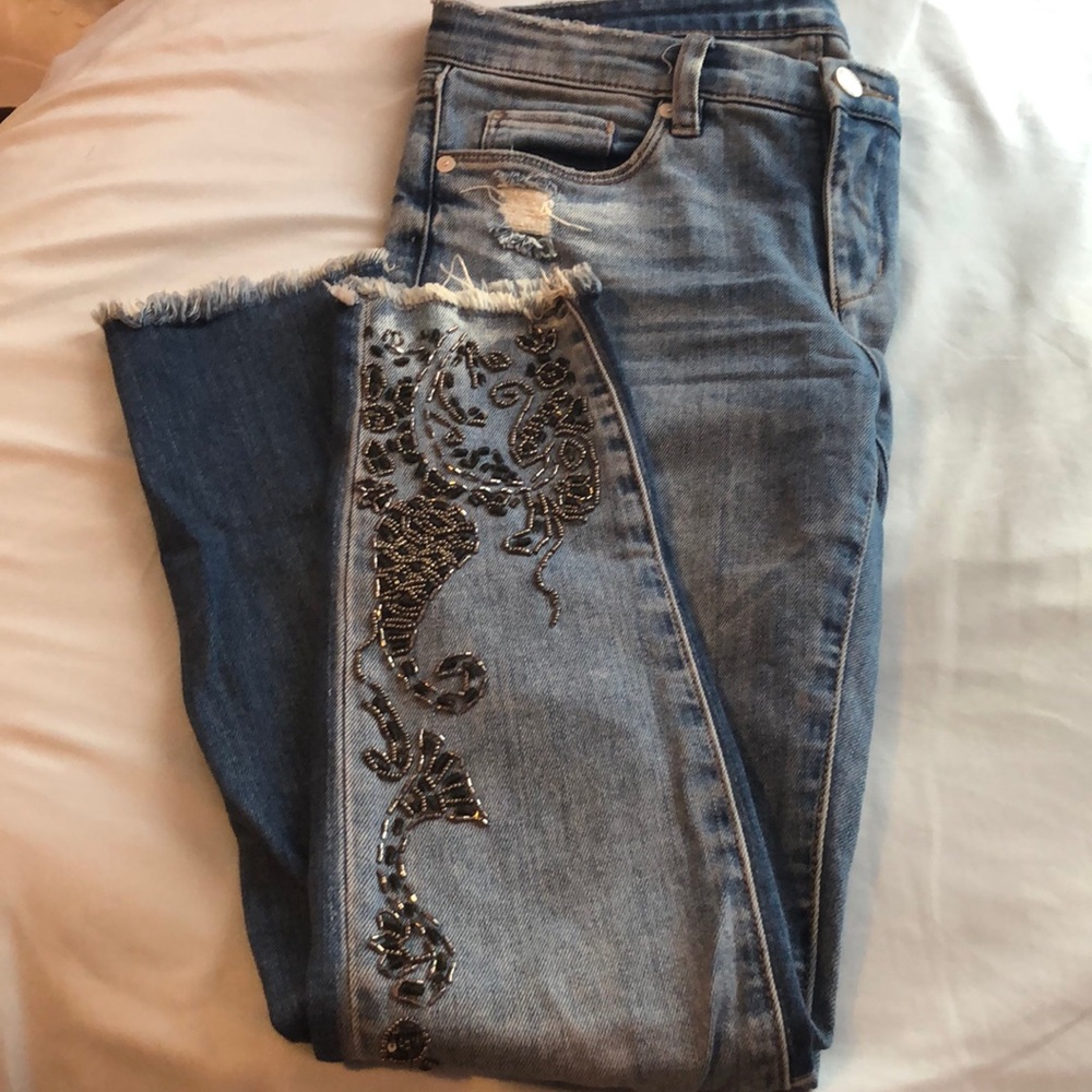 Blank NYC jean with beading details